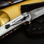 Bumble Bee Titanium Pocket Knife 7 in Long 3 in Blade 4.5 Ounce Damascus Pocket Knife