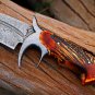 RED DRAGON SLAYER Knife 16&acirc;�&sup3; Long 11&acirc;�&sup3;Blade &acirc;�� 16oz Damascus Fixed Blade Hunting knife