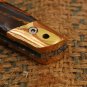 Apollo 7.5 Inches Long High End Damascus Pocket Knives Mokume Bolsters,Tiger Iron Gem Stone,Red Ruby
