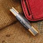 Apollo 7.5 Inches Long High End Damascus Pocket Knives Mokume Bolsters,Tiger Iron Gem Stone,Red Ruby