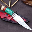 Green Lizard High End Handmade Forged Steel Knife Hunting Knife 6.2 inches Blade Made in USA