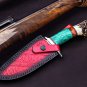 Green Lizard High End Handmade Forged Steel Knife Hunting Knife 6.2 inches Blade Made in USA