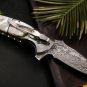 Pearl Shell 4 Inches Closed Blade Knife Damascus Folding Knife, Pocket Knife USA Made