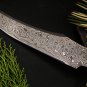 Banded Flying Snake Knife 12 in Long 7 in Blade 12 Ounce Damascus Hunting Fixed Blade
