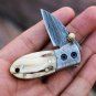 3.5â³ Long 1.5â³Bladeâ 2oz Damascus Neck Knives Handmade Damascus Pocket Folding Knife