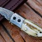 3.5â³ Long 1.5â³Bladeâ 2oz Damascus Neck Knives Handmade Damascus Pocket Folding Knife