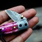 Fly 3.5â³ Long 1.5â³Bladeâ 2oz Damascus Neck Knives Handmade Damascus Pocket Folding Knife