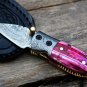 Fly 3.5â³ Long 1.5â³Bladeâ 2oz Damascus Neck Knives Handmade Damascus Pocket Folding Knife