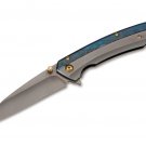 Pocket Knife 440A Stainless Steel Liner lock Flipper Cobalt