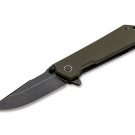 Pocket Knife D2 G10 Lucas Burnley Frame lock Flipper Kihon Assisted OD Green