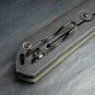Pocket Knife D2 G10 Lucas Burnley Frame lock Flipper Kihon Assisted OD Green