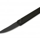 Pocket Knife 154CM Aluminum Lucas Burnley Push Button With Leather Sheath