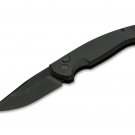 Pocket Knife 154CM Aluminum Jesper Voxnaes Push Button Push Button With Leather Sheath