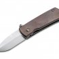 Pocket Knife D2 Copper Darriel Caston, Stan Mojzis Liner lock Flipper With Leather Sheath