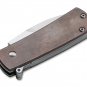 Pocket Knife D2 Copper Darriel Caston, Stan Mojzis Liner lock Flipper With Leather Sheath