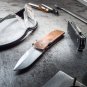 Pocket Knife D2 Copper Darriel Caston, Stan Mojzis Liner lock Flipper With Leather Sheath