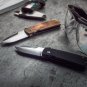 Pocket Knife D2 Copper Darriel Caston, Stan Mojzis Liner lock Flipper With Leather Sheath