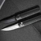 Pocket Knife D2 Aluminum Lucas Burnley Button Lock Push Button