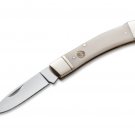 Pocket Knife High Carbon Stainless Steel Bone Back lock Nail Nick with Leather Sheath