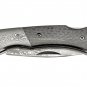 Pocket Knife Damascus Carbon Fibre Back lock Nail Nick With Leather Sheath