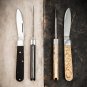 Pocket Knife N690 Iron wood Slip joint Nail Nick With Leather Sheath