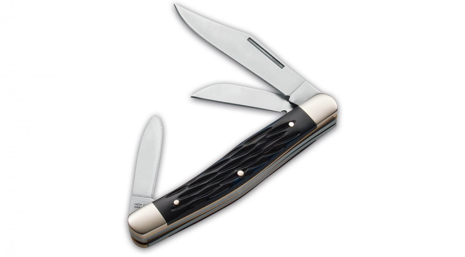 Pocket Knife High Carbon Stainless Steel Bone Slip joint Nail Nick With Leather Sheath