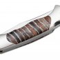 Pocket KnifeN690 Mammoth Tooth Back lock Nail Nick With Leather Sheath