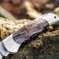 Pocket KnifeN690 Mammoth Tooth Back lock Nail Nick With Leather Sheath