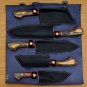 Handmade Damascus Chef set Of 5pcs With Leather Cover,Kitchen Knife,DamascusKnife Set,Kitchen knives