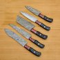 Handmade Damascus Chef set Of 5 pcs With Leather,Damascus Knife Set,Damascus Chef Knife,KitchenKnife