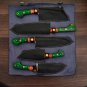 Handmade Damascus Chef set Of 5pcs With Leather Cover,Kichten Knife,Damascus Knife Set,Kitchenknives