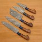 Handmade Damascus Chef set Of 5pcs With Leather Cover,Kichten Knife,Damascus Knife Set,Kitchenknives