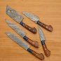 Handmade Damascus Chef set Of 5pcs With Leather Cover,Kichten Knife,Damascus Knife Set,Kitchenknives
