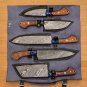 Handmade Damascus Chef set Of 5pcs With Leather Cover,Kichten Knife,Damascus Knife Set,Kitchenknives