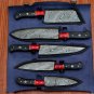 Handmade Damascus Chef set Of 5pcs With Leather Cover,Kichten Knife,Damascus Knife Set,Kitchenknives