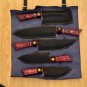 Custom Handmade Damascus Chef set Of 5pcs With Leather Cover,Kichten Knife,Damascus Knife Set