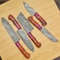 Handmade Damascus Chef set Of 5pcs With Leather,Damascus Knife Set,Damascus Chef Knife,Newly Design
