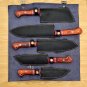 Handmade Damascus Chef set Of 5pcs With Leather,Damascus Knife Set,Damascus Chef Knife,Newly Design