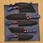 Handmade Damascus Chef set Of 5pcs With Leather Cover,Kichten Knife,Damascus Knife Set,Kitchen knive