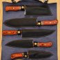 Custom Handmade Damascus Chef set Of 5pcs With Leather Cover,Kitchen Knife, Damascus Knife Set