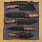 Handmade Damascus Chef set Of 5pcs With Leather Cover, Kitchen Knife, Damascus Knife Set