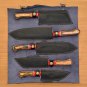 Handmade Damascus Chef set Of 5pcs With Leather Cover,Kitchen Knife, Damascus Knife Set,Kitchen