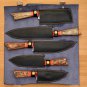 Handmade Damascus Chef set Of 5pcs With Leather Damascus Knife Set Damascus Chef Knife Kitchen Set