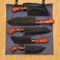 Custom Handmade Damascus Chef set Of 5pcs With Leather Cover, Kitchen Knife,Damascus Knife Kitchen