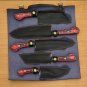 Custom Handmade Damascus Chef set Of 5pcs With Leather Cover,Kichten Knife,Damascus Knife Set