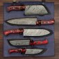 Handmade Damascus Chef set Of 5pcs With Leather,Damascus Knife Set,Damascus Chef Knife,Full Kitchen