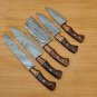 Handmade Damascus Chef set Of 5pcs With Leather,Damascus Knife Set,Damascus Chef Knife