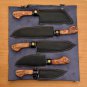 Custom Handmade Damascus Chef set Of 5pcs With Leather Cover,Kitchen Knife, Damascus Knife Set
