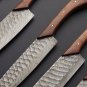 Handmade Damascus Chef set Of 5pc Forjing Fixed Blade With Leather,Damascus Knife Set,Chef Knife