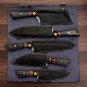 Handmade Damascus Chef set Of 5pcs With Leather,Damascus Knife Set,Damascus Chef Knife